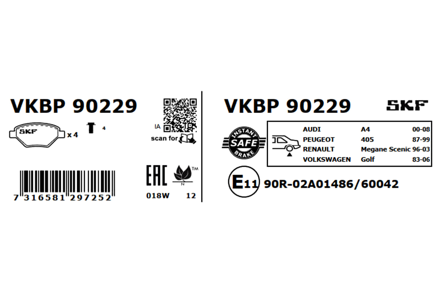 Placute frana SKF VKBP90229